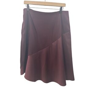 Worthington Women 12 Maroon Skirt Knee Length Side Zipper
